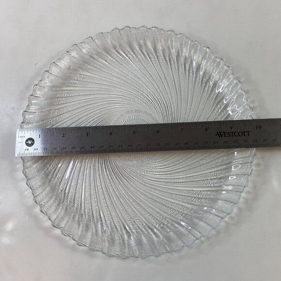 Arcoroc Seabreeze 2 Clear Glass 10" Dinner Plates Textured Swirl Pattern Vintage - Picture 7 of 7